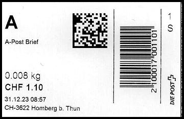 Am 31. Dezember 2023 war in Homberg bei Thun der letzte Automat der Schweiz in Betrieb - Automaten Freistempel AFS Ausgabe vom letzten Tag 31.12.2023 - Automatenmarken Schweiz